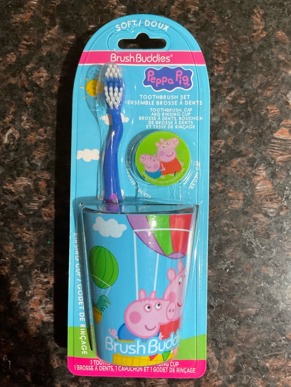 NEW 3pc Brush Buddies Peppa Pig Kids Toothbrush Set